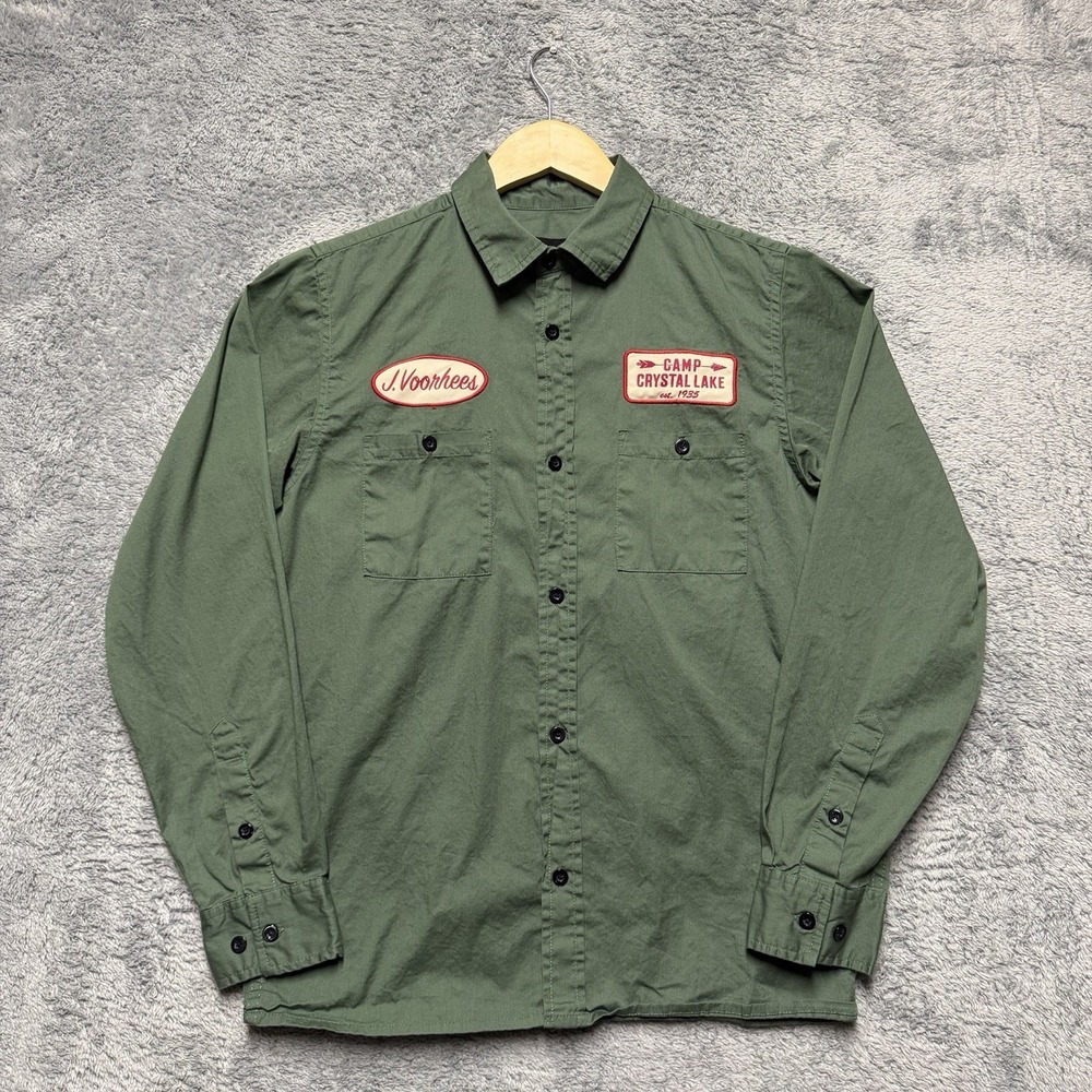 Friday The 13th Shirt Mens S Green Jason Voorhees Camp Crystal Lake 100% Cotton